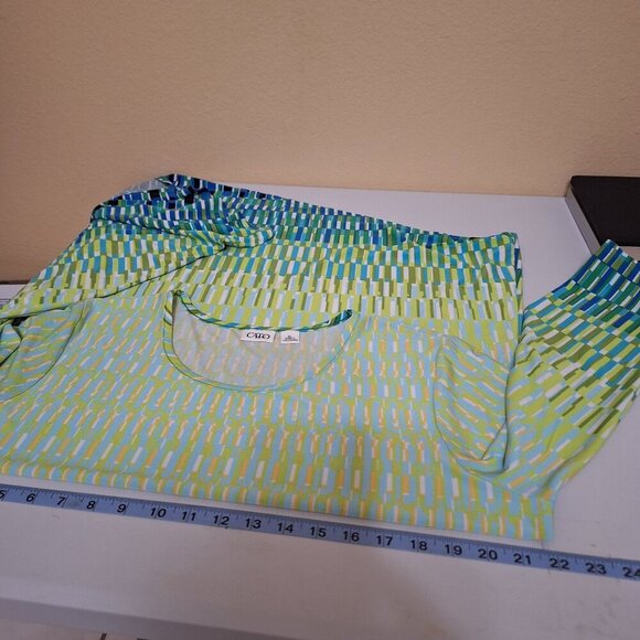 Cato‎ XL Womens Asymmetrical Tunic Geometric Stetchy Artsy Lagenlook - Picture 7 of 8